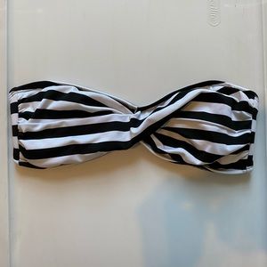Striped bandeau bathing suit top